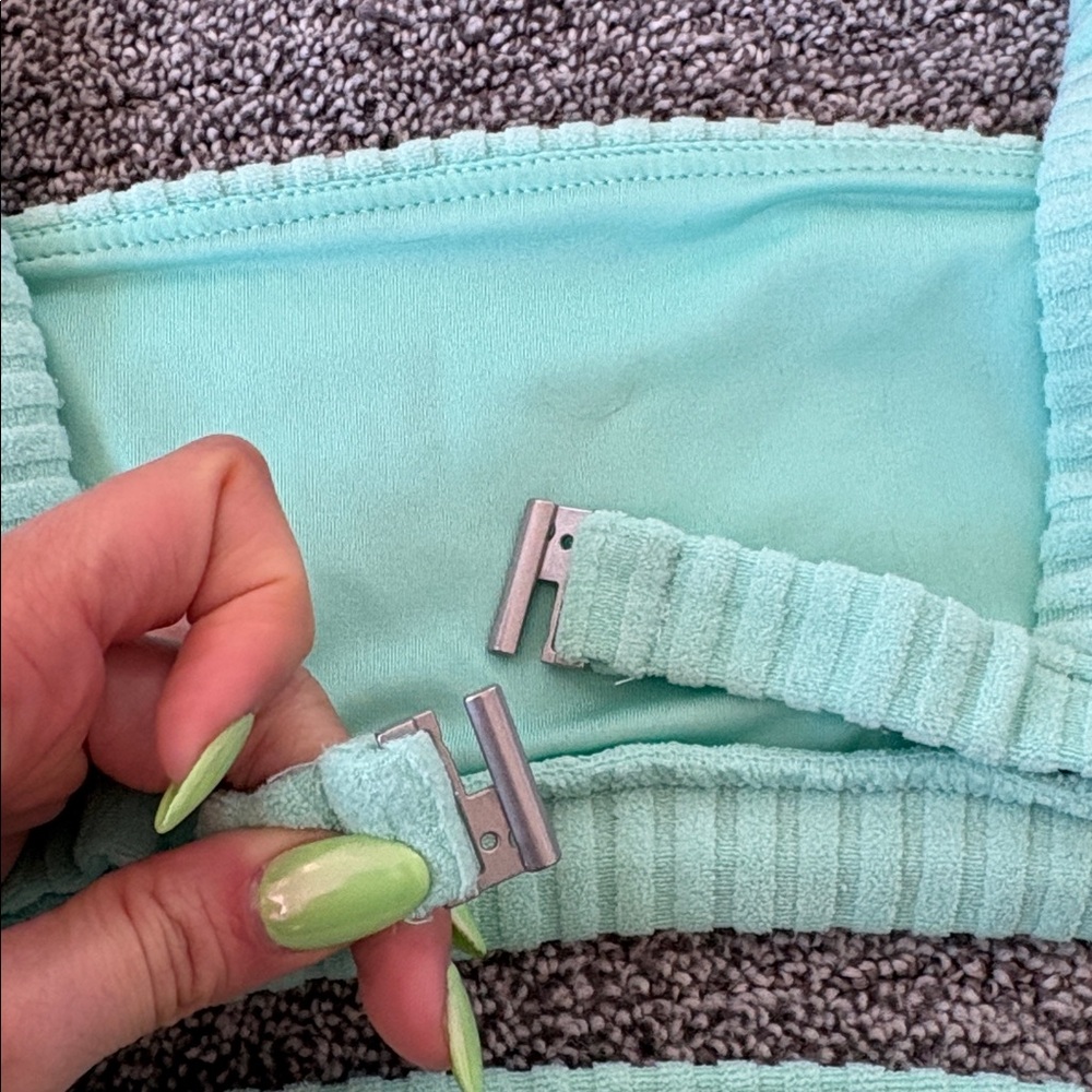 Billabong Mint Green Ribbed Bikini Set - Picture 5 of 7
